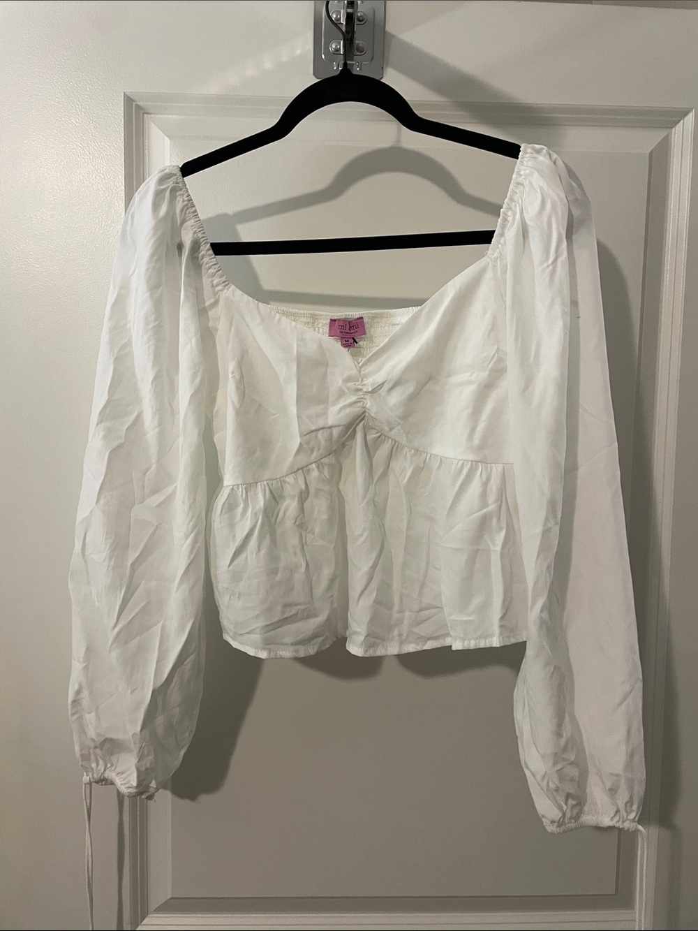 NWT Francesca’s Women's White Peasant Blouse